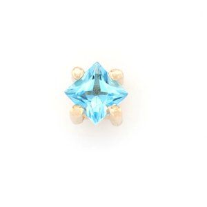 BVLA RG Threadless Princess Cut Axis Prong Gem Paraiba Topaz 2mm